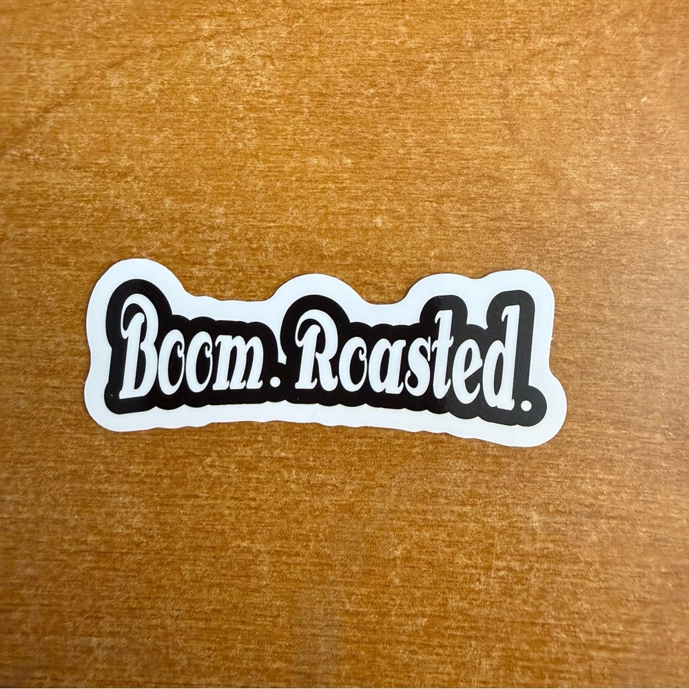 Boom Roasted Black and‎ White Sticker